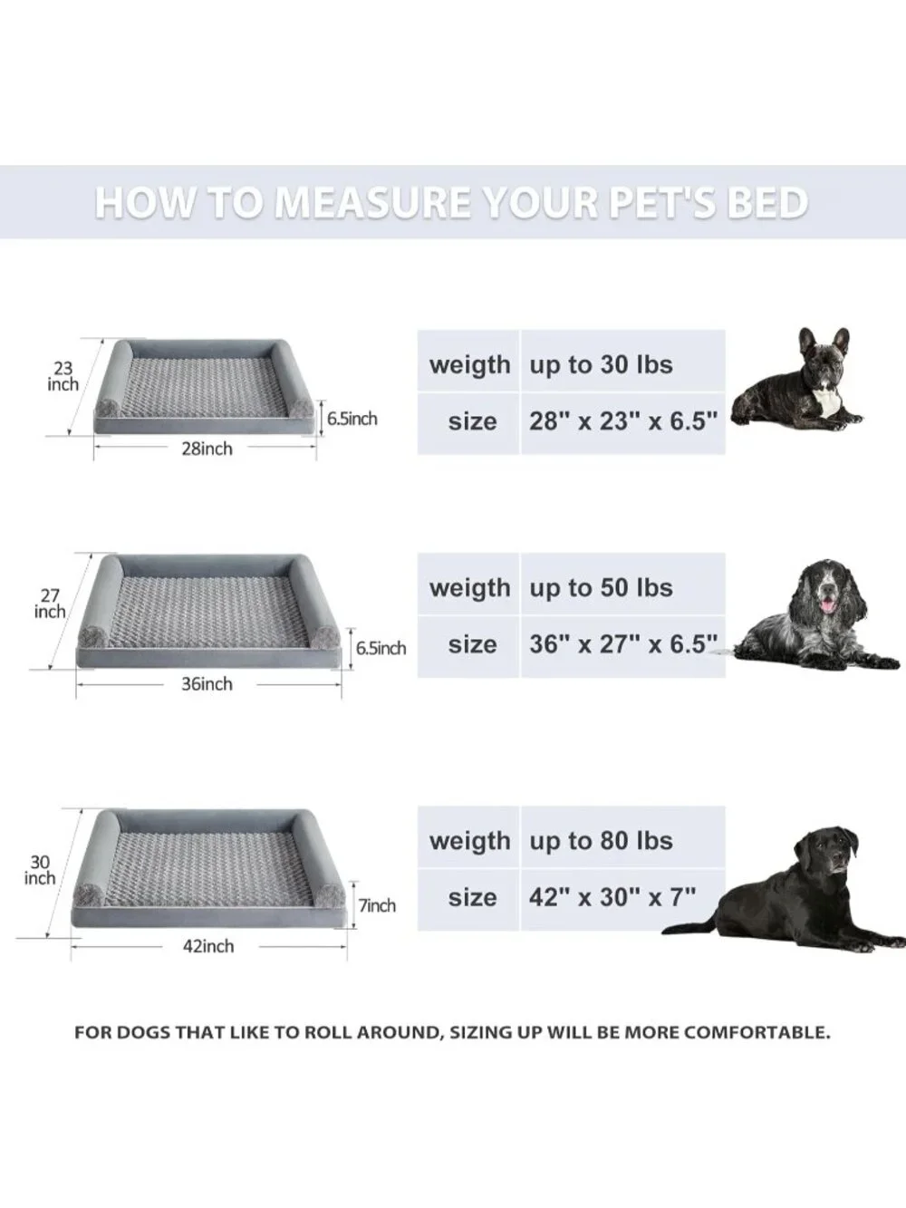 New Orthopedic Dog Bed for Medium Large Dogs Waterproof Couch Dog Pet Bed - Grey